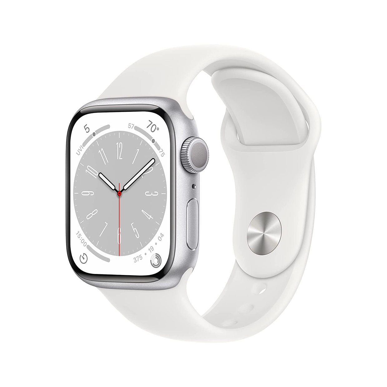 Apple Watch Series 8 GPS 41mm Silver Aluminum Case with White Sport Ba AWAD ELECTRONICS L.L.C