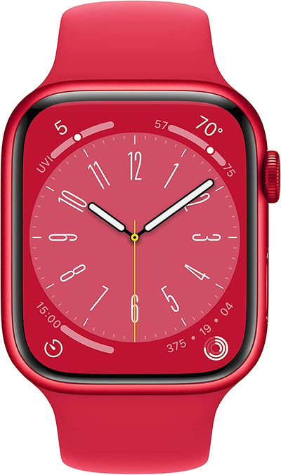 ساعة Apple Watch Series 8 GPS مقاس 41 مم (PRODUCT)RED هيكل من الألومنيوم مع حزام رياضي (PRODUCT)RED - عادي 