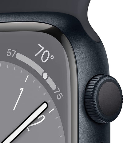 ساعة Apple Watch Series 8 GPS مقاس 41 مم هيكل ألومنيوم منتصف الليل مع حزام رياضي منتصف الليل - عادي 