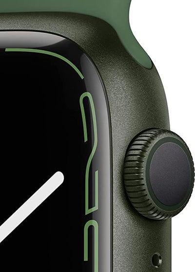 ساعة Apple Watch Series 7 (GPS، 45 مم) - هيكل من الألومنيوم باللون الأخضر، وسوار رياضي من Clover 