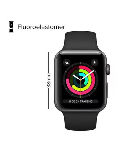 Apple Watch Series 3 GPS Space Gray Aluminum Case With Sport Band 38mm Black